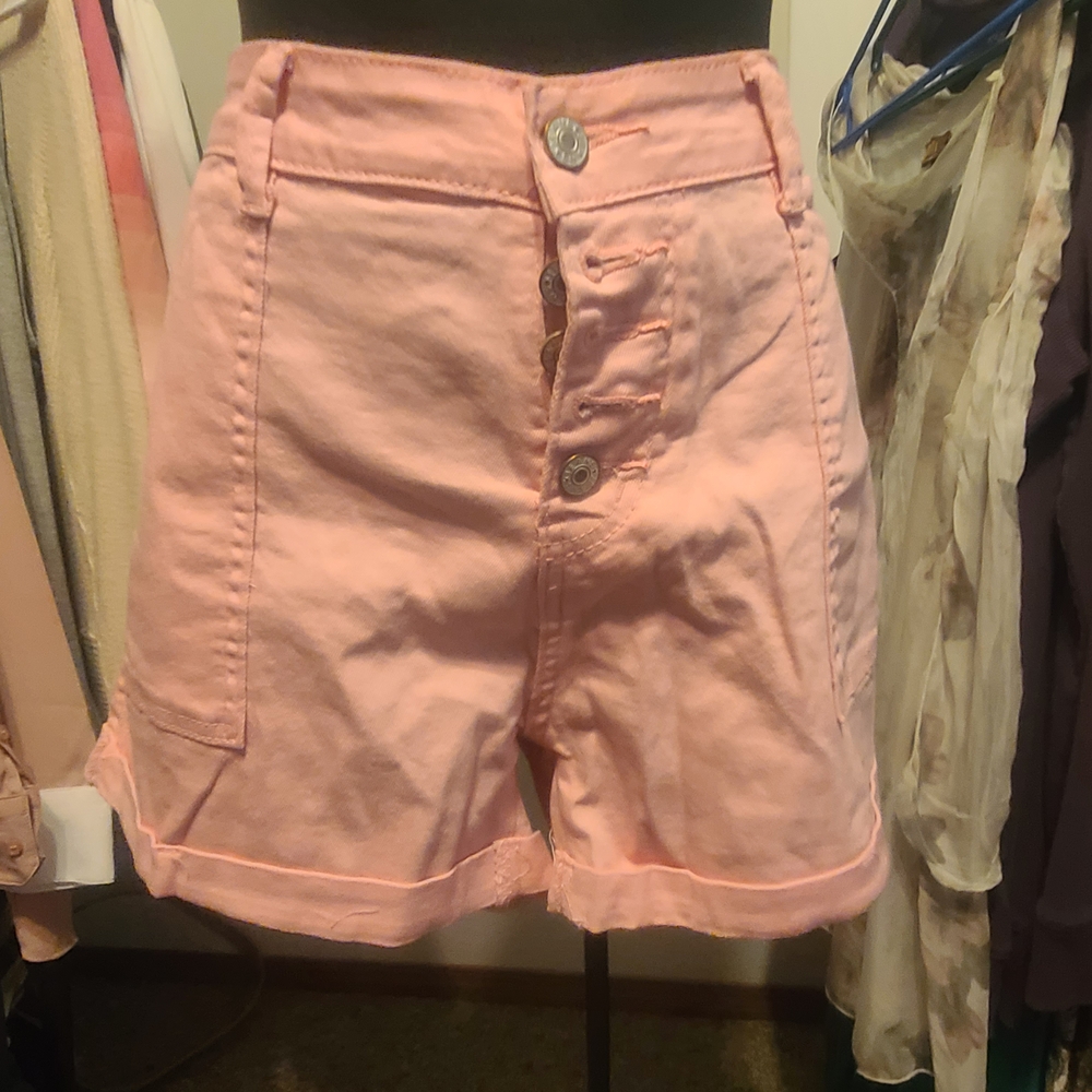 Source Unknown Blush Button-Up Jean Shorts